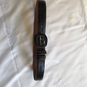 Barneys New York Lizard embossed leather belt